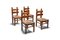 Vintage Rustic Oak and Cord Dining Chairs, 1930s, Set of 4, Image 1