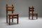 Vintage Rustic Oak and Cord Dining Chairs, 1930s, Set of 4 7