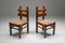 Vintage Rustic Oak and Cord Dining Chairs, 1930s, Set of 4 3