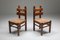 Vintage Rustic Oak and Cord Dining Chairs, 1930s, Set of 4, Image 3