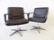 Black Leather Model 2000 Swivel Chairs by delta design for Wilkhahn, 1960s, Set of 2 2