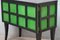 French Art Deco Parchment Emerald Green and Black Wood Sideboard, 1940s 3