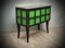 French Art Deco Parchment Emerald Green and Black Wood Sideboard, 1940s 7