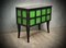 French Art Deco Parchment Emerald Green and Black Wood Sideboard, 1940s, Image 7