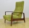 Mid-Century Cord Armchair with Foldable Footrest, 1960s 1