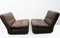 Braune Vintage Leder Lounge Chairs von Mario Bellini für Cassina Italy, 2er Set 1