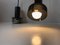 Small Minimalist Black Pendant Lamps from Lyfa, Denmark 1970s, Set of 2 4