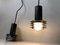 Small Minimalist Black Pendant Lamps from Lyfa, Denmark 1970s, Set of 2 3