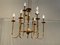 Gilded and Worked Brass Ceiling Lamp, 1950s, Image 1