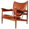 Teak and Tan Leather Chieftain's Chair by Finn Juhl, 1950s, Image 1