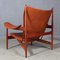 Teak and Tan Leather Chieftain's Chair by Finn Juhl, 1950s, Image 13
