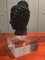 Antique Burmese Bronze Buddha Head with Acrylic Glass Base, 1900s 4