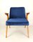 Fauteuil Vintage en Velours Bleu Foncé par Józef Chierowski, 1970s 8