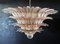 4-Tier Palmette Ceiling Lamp with 163 Pink and Transparent Glasses, 1979 1