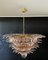 4-Tier Palmette Ceiling Lamp with 163 Pink and Transparent Glasses, 1979 8