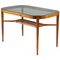 Swedish Modern Dining Table in Birch, Glass & Rattan from Bodafors, 1940s 1