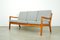 Sofá de tres plazas Senator de teca y tela de teca de Ole Wanscher para Poul Jeppesens Møbelfabrik, años 50, Imagen 3