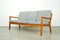 Teak and Rohi Fabric 3-Seater Senator Sofa by Ole Wanscher for Poul Jeppesens Møbelfabrik, 1950s 3