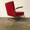 Dutch Burgundy Red Tubular Easy Chair with Black Armrests, 1960s 4