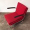 Dutch Burgundy Red Tubular Easy Chair with Black Armrests, 1960s 8