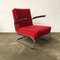 Dutch Burgundy Red Tubular Easy Chair with Black Armrests, 1960s 2