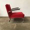 Dutch Burgundy Red Tubular Easy Chair with Black Armrests, 1960s 3