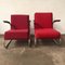 Dutch Burgundy Red Tubular Easy Chair with Black Armrests, 1960s 19