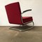 Dutch Burgundy Red Tubular Easy Chair with Black Armrests, 1960s 6