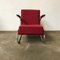 Fauteuil Tubulaire Rouge Bordeaux avec Accoudoirs Noirs, Pays-Bas, 1960s 8