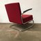 Dutch Burgundy Red Tubular Easy Chair with Black Armrests, 1960s 5