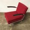 Dutch Burgundy Red Tubular Easy Chair with Black Armrests, 1960s 2