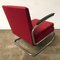 Fauteuil Tubulaire Rouge Bordeaux avec Accoudoirs Noirs, Pays-Bas, 1960s 7