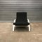 Black Fabric and White Wood Adjustable Easy Chair, 1960s 10