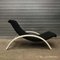 Black Fabric and White Wood Adjustable Easy Chair, 1960s 4