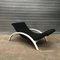 Black Fabric and White Wood Adjustable Easy Chair, 1960s 3
