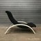 Black Fabric and White Wood Adjustable Easy Chair, 1960s 5
