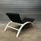 Black Fabric and White Wood Adjustable Easy Chair, 1960s 6