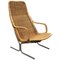 Chrome and Wicker Model 514 Lounge Chair by Dirk van Sliedregt for Gebroeders Jonkers Noordwolde, 1980s 1