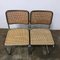 Juego de sillas de comedor modelo S32 de mimbre y estructura negra de Marcel Breuer para Thonet, años 70, Imagen 2