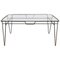 Black Metal Hairpin Legs and Glass Top Dining Table, 1960s, Image 1