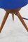 Mid-Century Walnut Tripod Table Lamp with Blue Shade, 1960s, Immagine 5