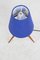 Lampe de Bureau Tripode Mid-Century en Noyer avec Abat-Jour Bleu, 1960s 3