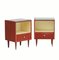 Mid-Century French Velvet Nightstands, 1960s, Set of 2, Image 1