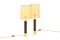 Lámparas de mesa de palisandro y latón dorado atribuidas a Santa & Cole, años 80. Juego de 2, Imagen 2