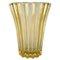 Art Deco Vase aus gelbem Kunstglas von Pierre d'Avesn, 1940er 1