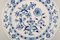 Cuenco o plato de cebolla Meissen en azul antiguo grande de porcelana pintada a mano, Imagen 3