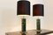 Mid-Century Modern Green and Brass Table Lamps, Set of 2 2