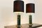 Mid-Century Modern Green and Brass Table Lamps, Set of 2, Image 2
