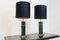 Mid-Century Modern Green and Brass Table Lamps, Set of 2, Image 3