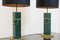 Lámparas de mesa Mid-Century modernas en verde y latón. Juego de 2, Imagen 7